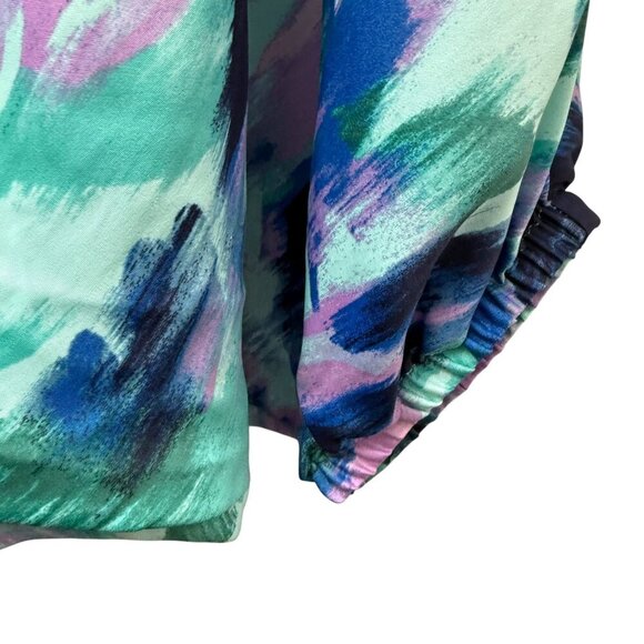 Colleen Lopez Shrug Top Medium Blue Print Satin Cocoon Light Jacket HSN - Picture 8 of 9